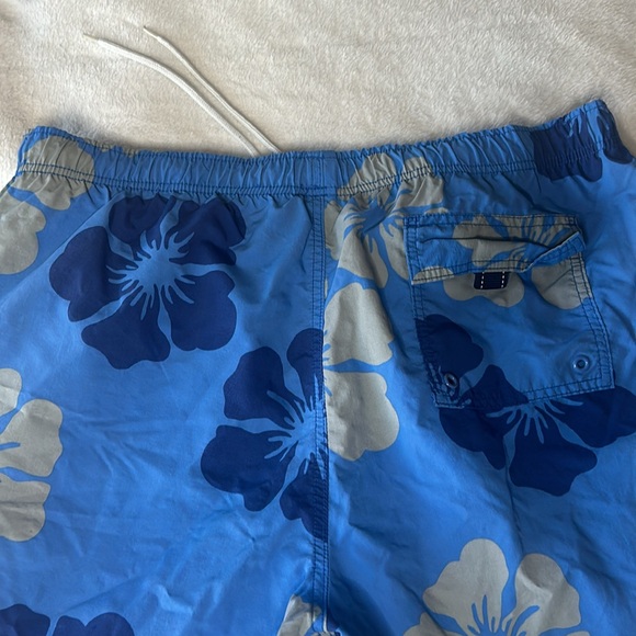 🏊‍♂️Lands end Swim Trunks Blue Floral Print - Picture 6 of 6